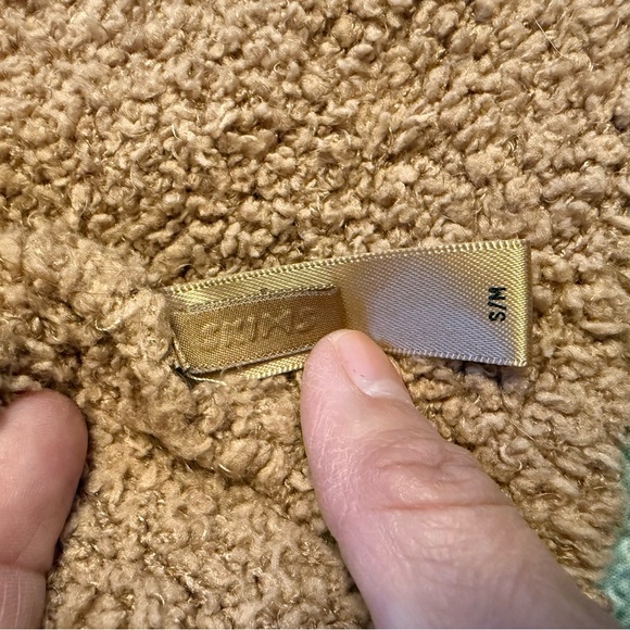 Skims Cozy Knit Wrap Sweater Top Camel Fuzzy Tie long sleeve Loungewear. S/M - Picture 6 of 9